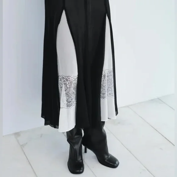 Black Lace-Trim Slip Dress - Picture 6 of 14